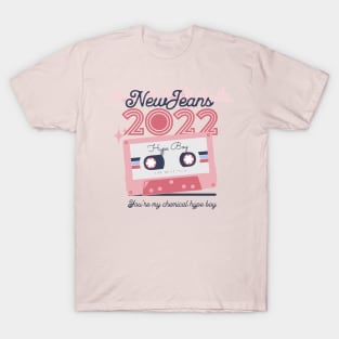 NewJeans Hype boys cassette tape typography text pink Morcaworks T-Shirt